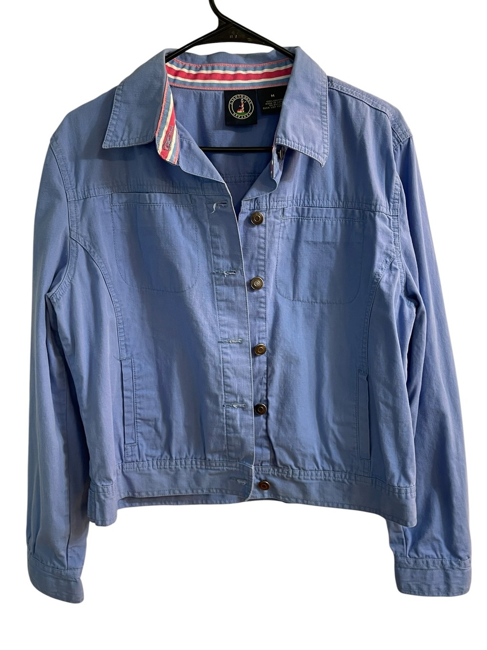 Lighthouse Apparel 100% Cotton Periwinkle Utility Jacket Coastal Preppy Medium